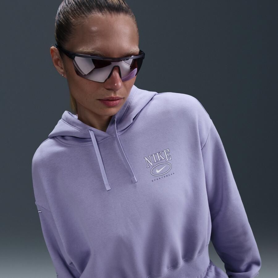 Nike Sportswear Club Fleece korte oversized hoodie met graphic voor dames Paars - Foto 4