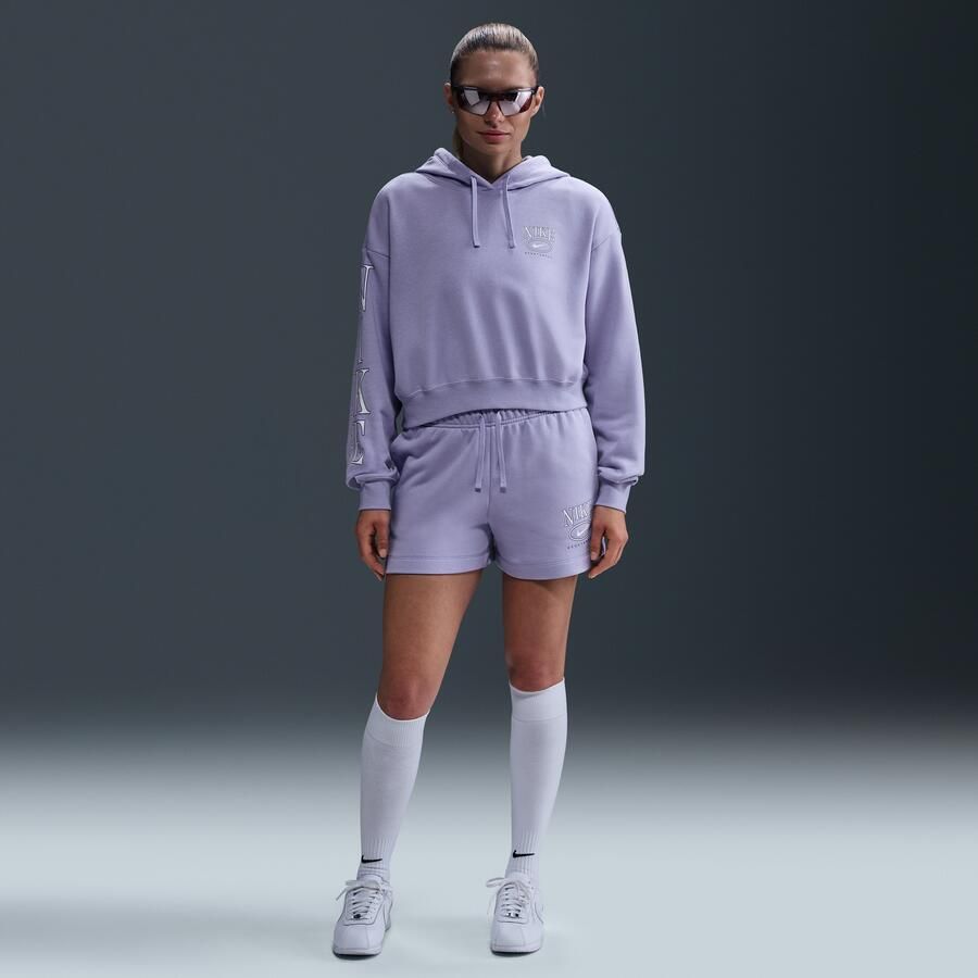 Nike Sportswear Club Fleece korte oversized hoodie met graphic voor dames Paars - Foto 3