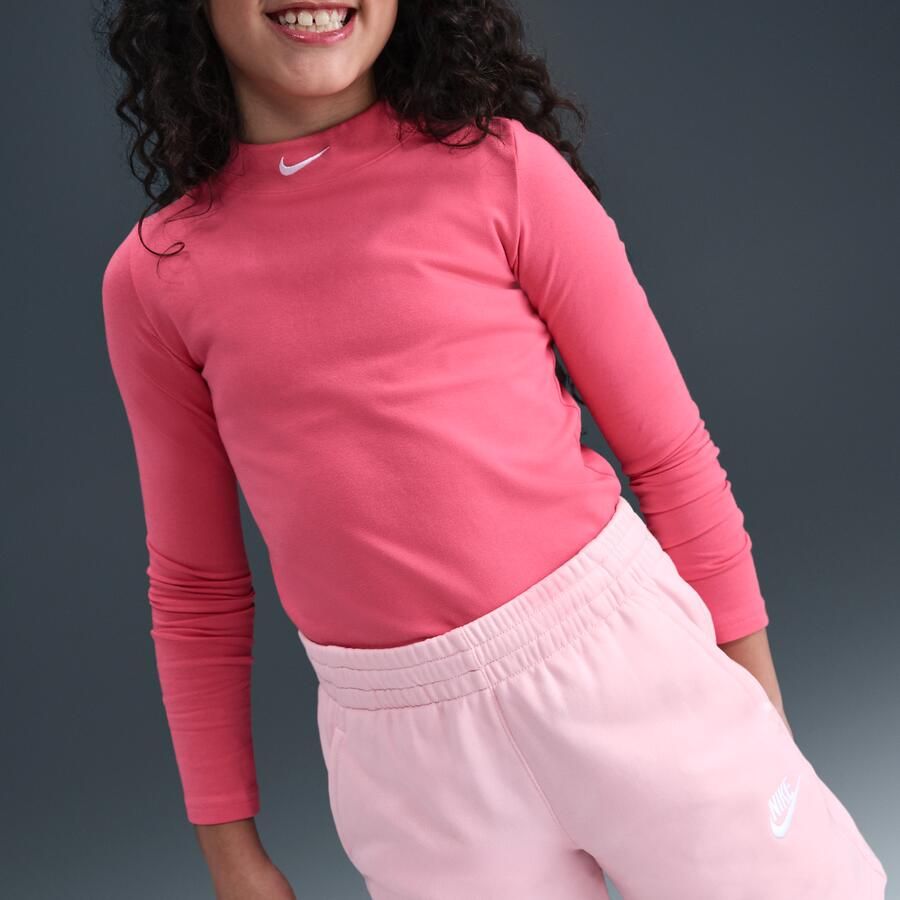 Nike Club Fleece meisjesshorts van sweatstof (13 cm) Roze