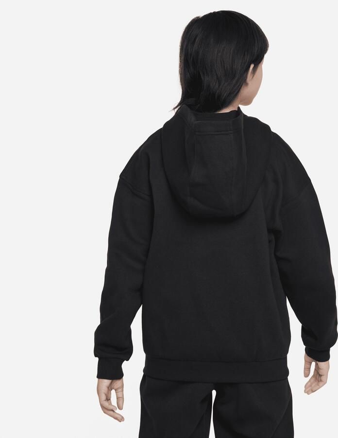 Nike Club Fleece oversized hoodie met rits voor kids Zwart - Foto 4