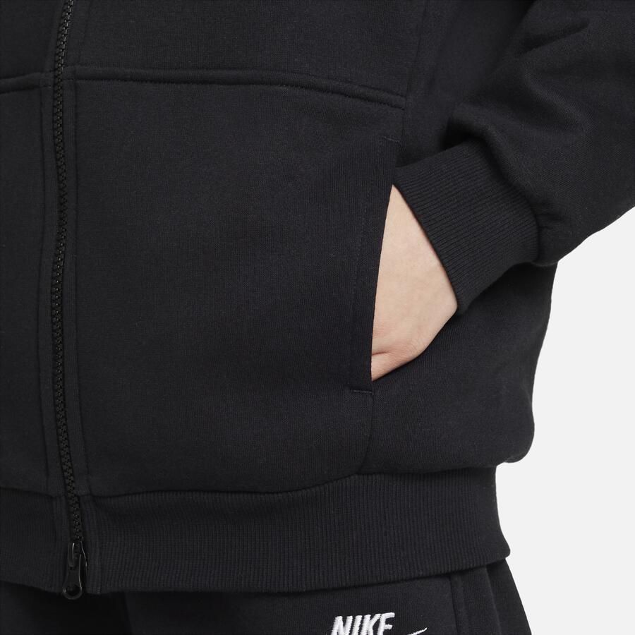 Nike Club Fleece oversized hoodie met rits voor kids Zwart - Foto 2
