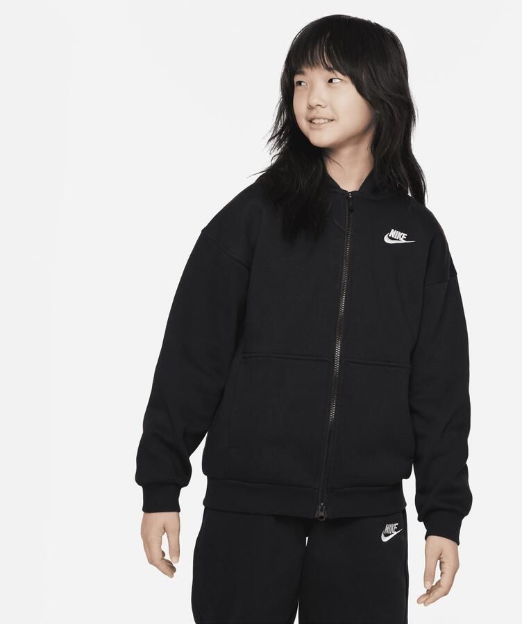 Nike Club Fleece oversized hoodie met rits voor kids Zwart - Foto 3