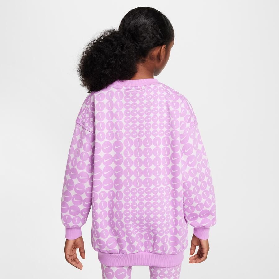 Nike Club Fleece oversized sweatshirt met ronde hals voor meisjes Paars - Foto 4