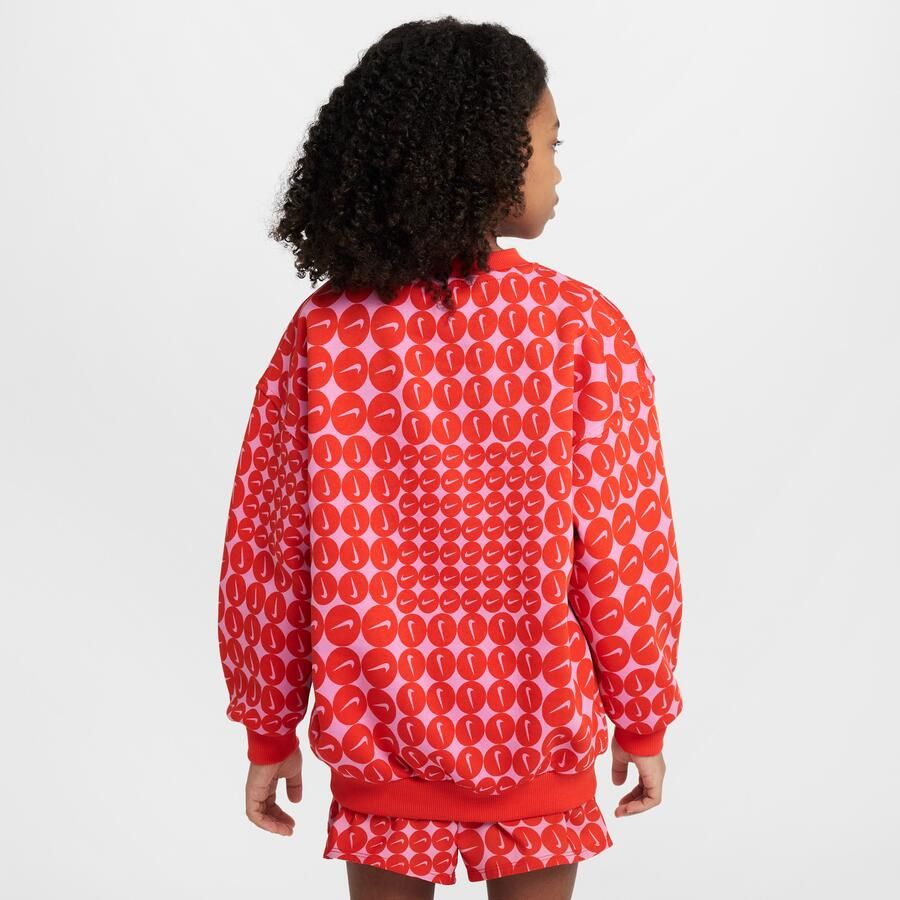 Nike Sportswear Club Fleece oversized sweatshirt met ronde hals voor Rood