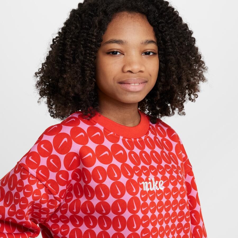 Nike Sportswear Club Fleece oversized sweatshirt met ronde hals voor Rood - Foto 2