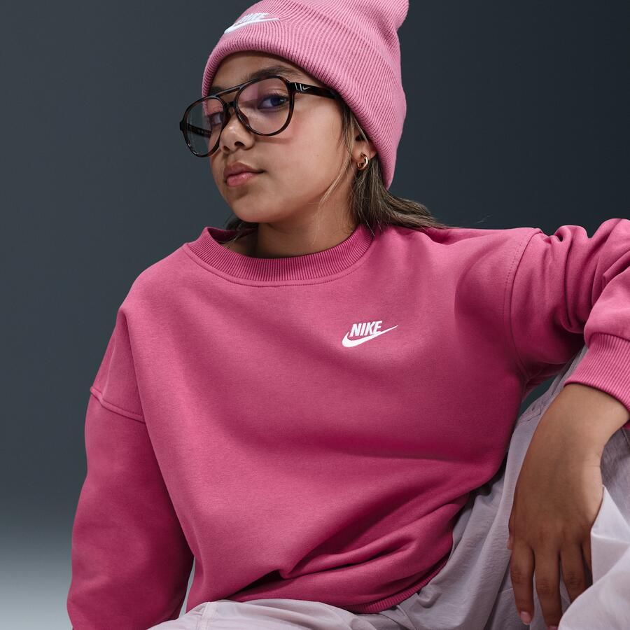 Nike Club Fleece oversized sweatshirt voor kids Paars - Foto 2
