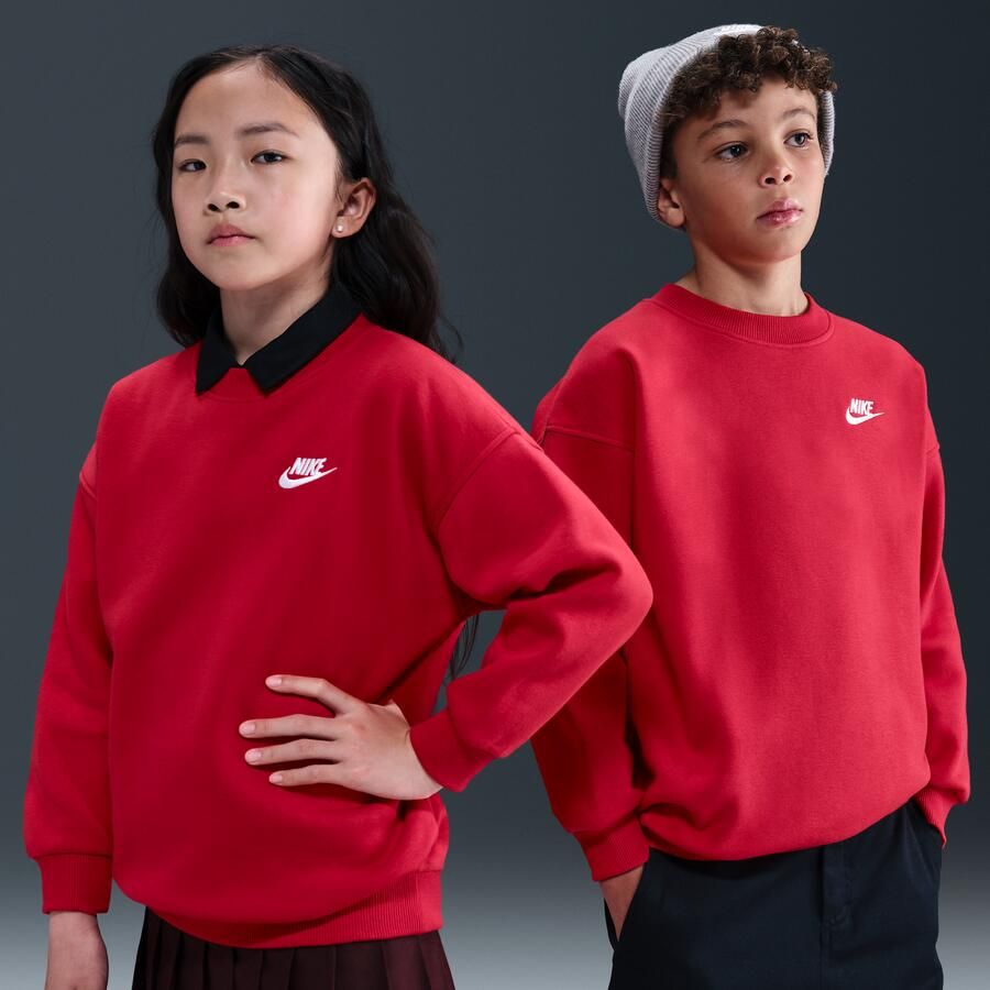 Nike Sportswear Club Fleece oversized sweatshirt voor kids Rood - Foto 4