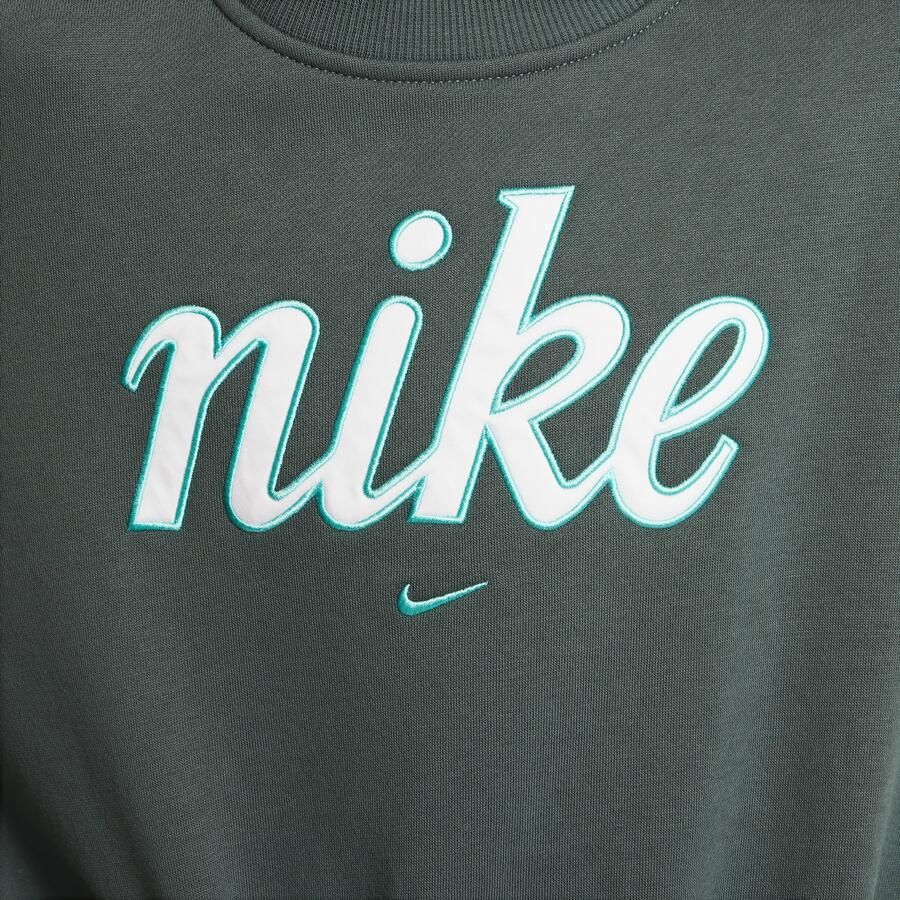 Nike Club Fleece sweatshirt met ronde hals en recht design voor meisjes Groen - Foto 2