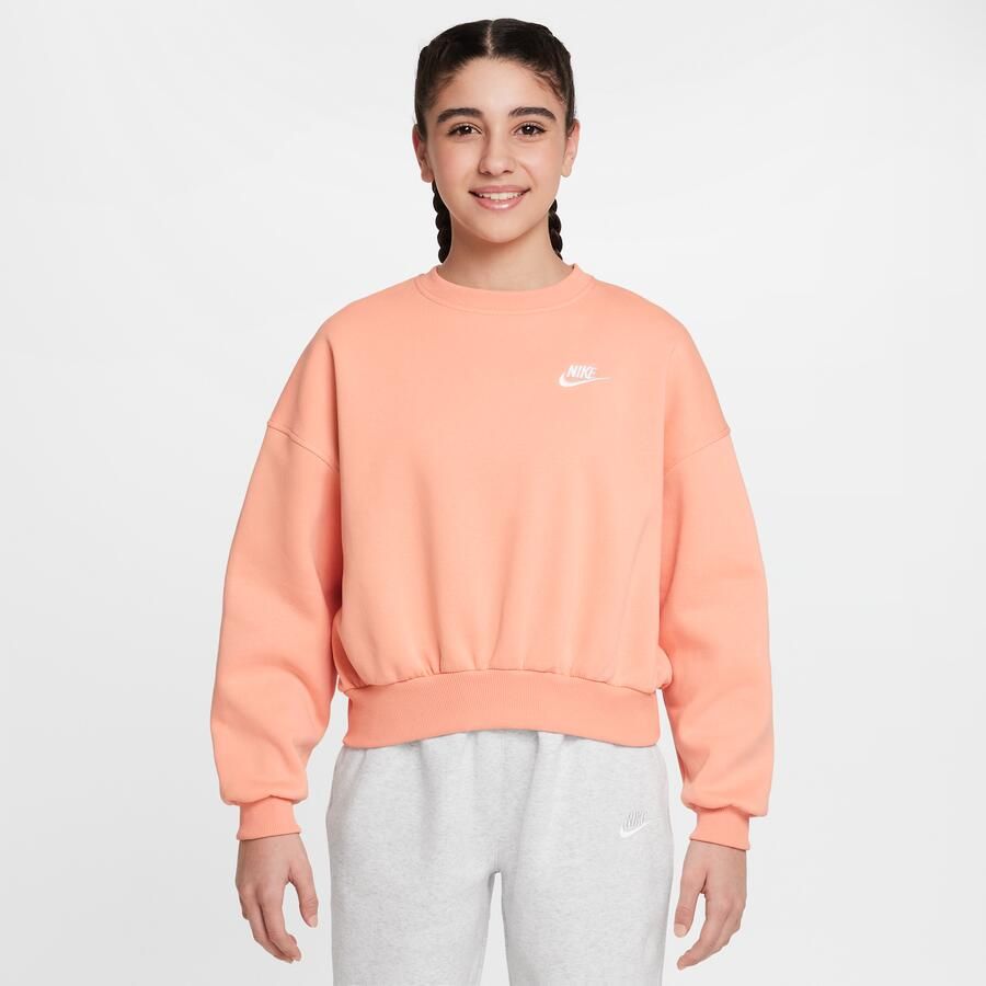 Nike Sportswear Club Fleece sweatshirt met ronde hals en recht design voor meisjes Oranje - Foto 4