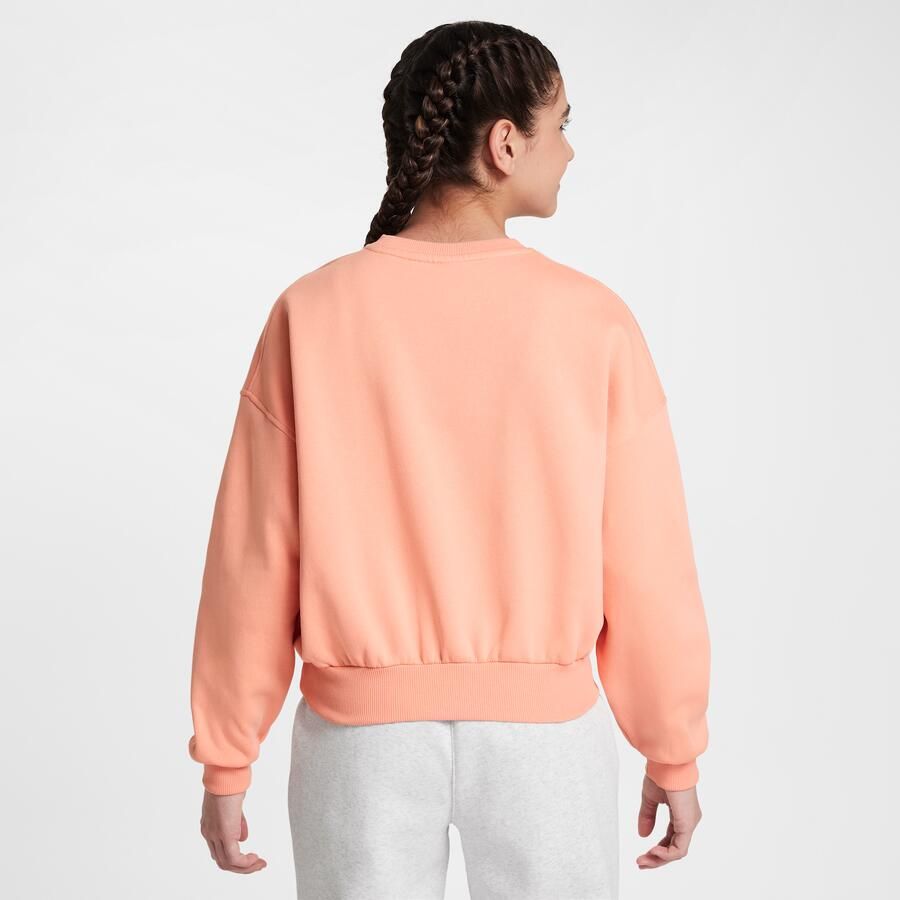 Nike Sportswear Club Fleece sweatshirt met ronde hals en recht design voor meisjes Oranje
