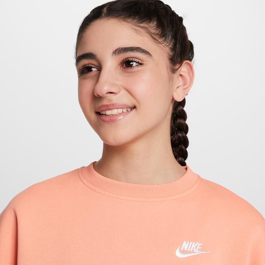 Nike Sportswear Club Fleece sweatshirt met ronde hals en recht design voor meisjes Oranje - Foto 2