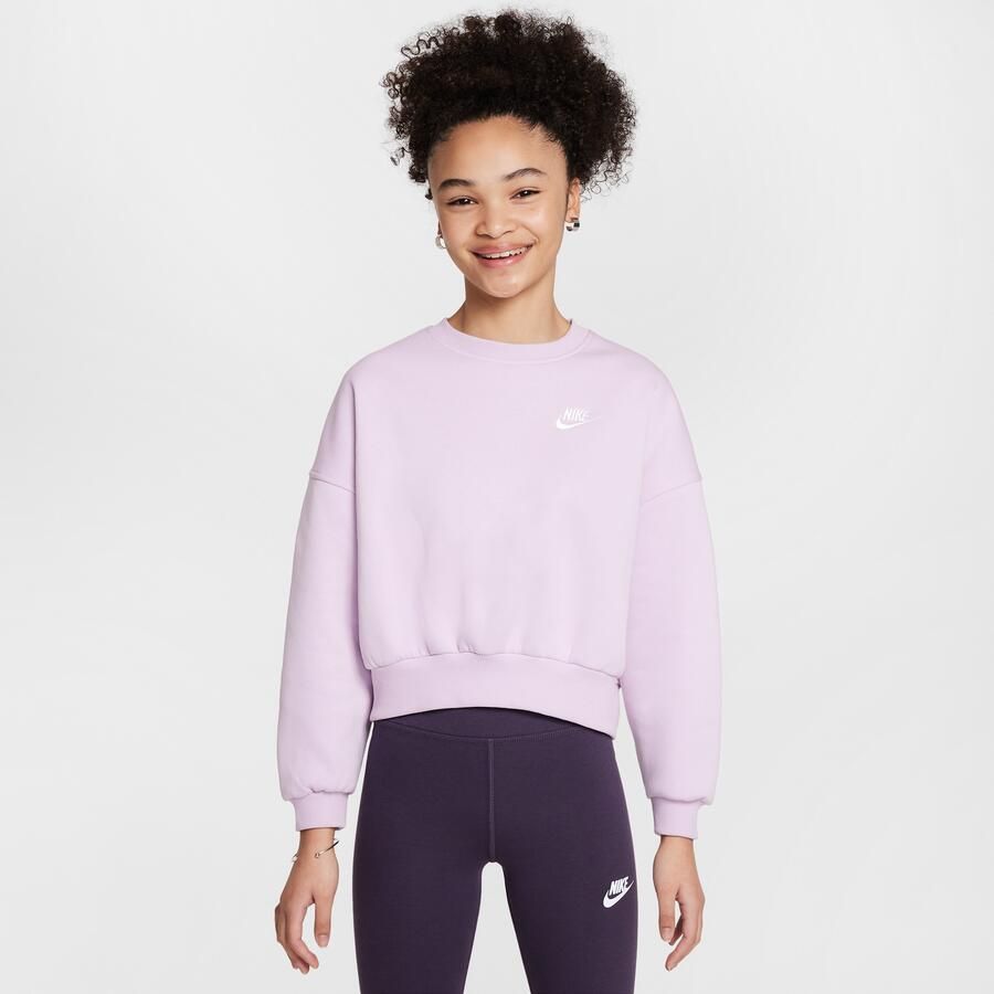 Nike Sportswear Club Fleece sweatshirt met ronde hals en recht design voor meisjes Paars - Foto 4