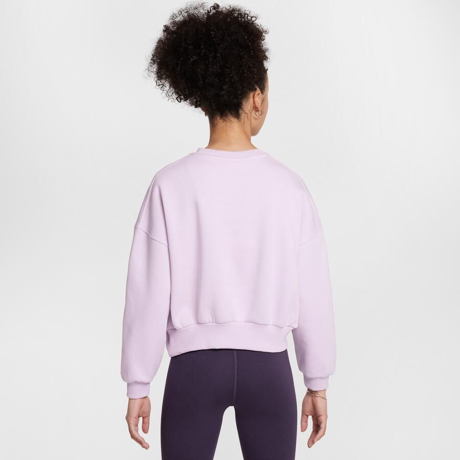 Nike Sportswear Club Fleece sweatshirt met ronde hals en recht design voor meisjes Paars
