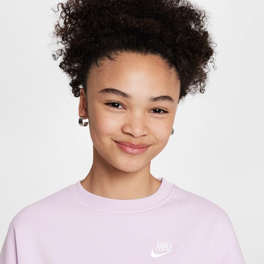 Nike Sportswear Club Fleece sweatshirt met ronde hals en recht design voor meisjes Paars - Foto 3