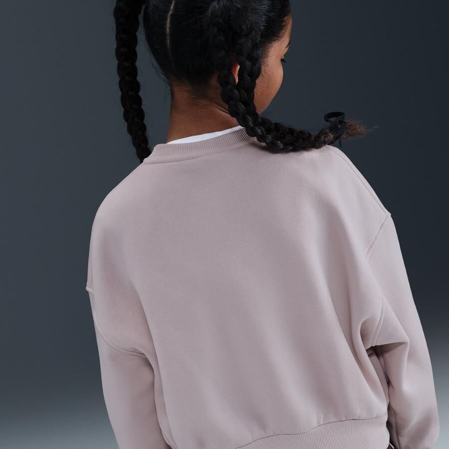 Nike Club Fleece sweatshirt met ronde hals en recht design voor meisjes Paars