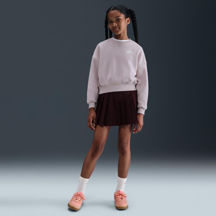 Nike Club Fleece sweatshirt met ronde hals en recht design voor meisjes Paars - Foto 3