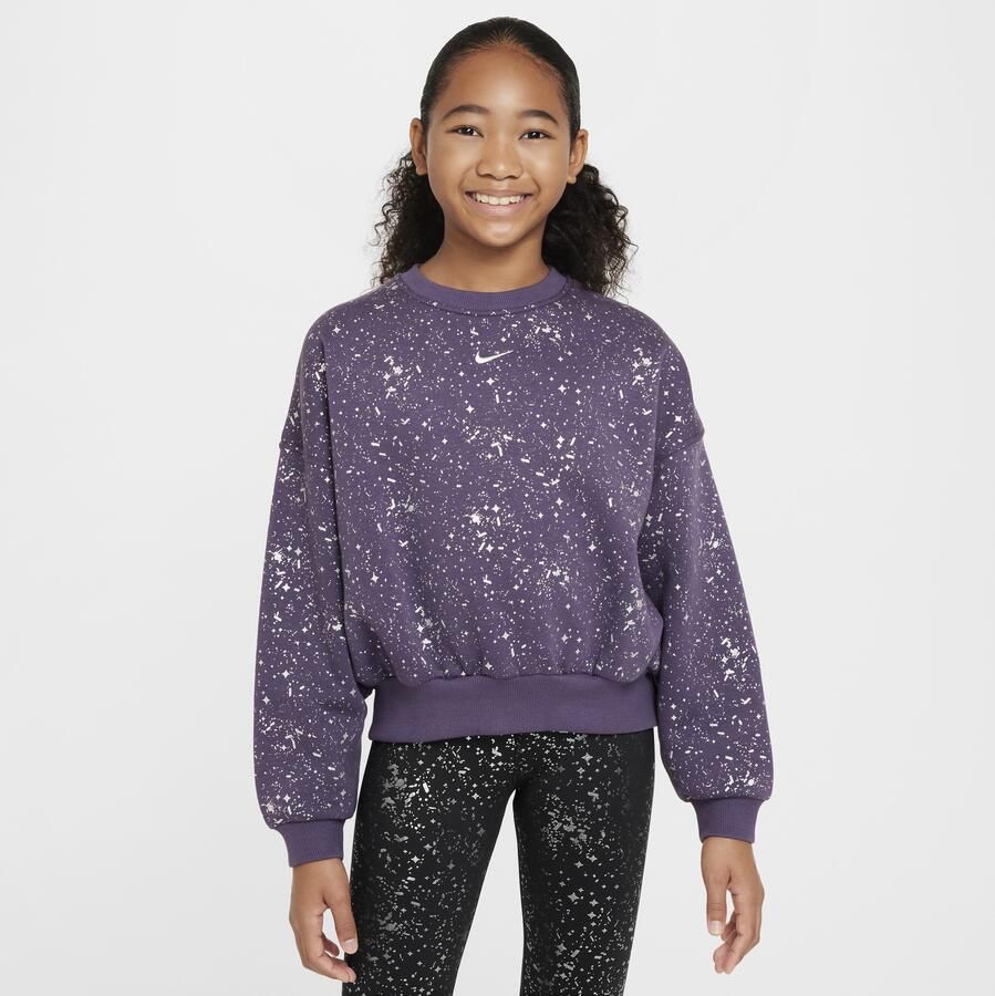 Nike Sportswear Club Fleece sweatshirt met ronde hals voor meisjes Paars - Foto 3