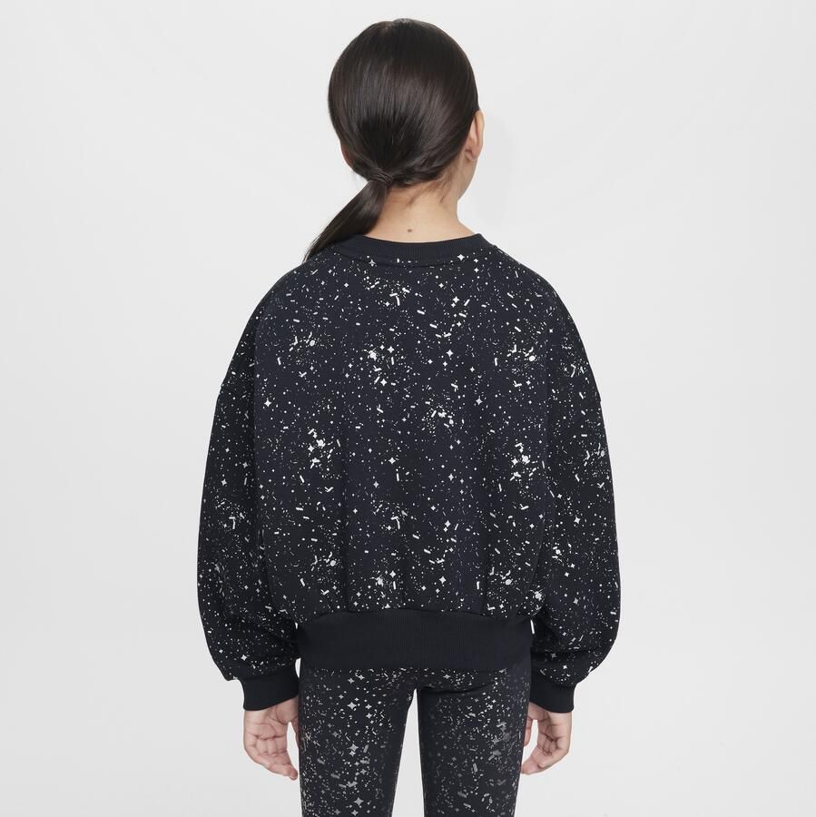 Nike Club Fleece sweatshirt met ronde hals voor meisjes Zwart - Foto 4
