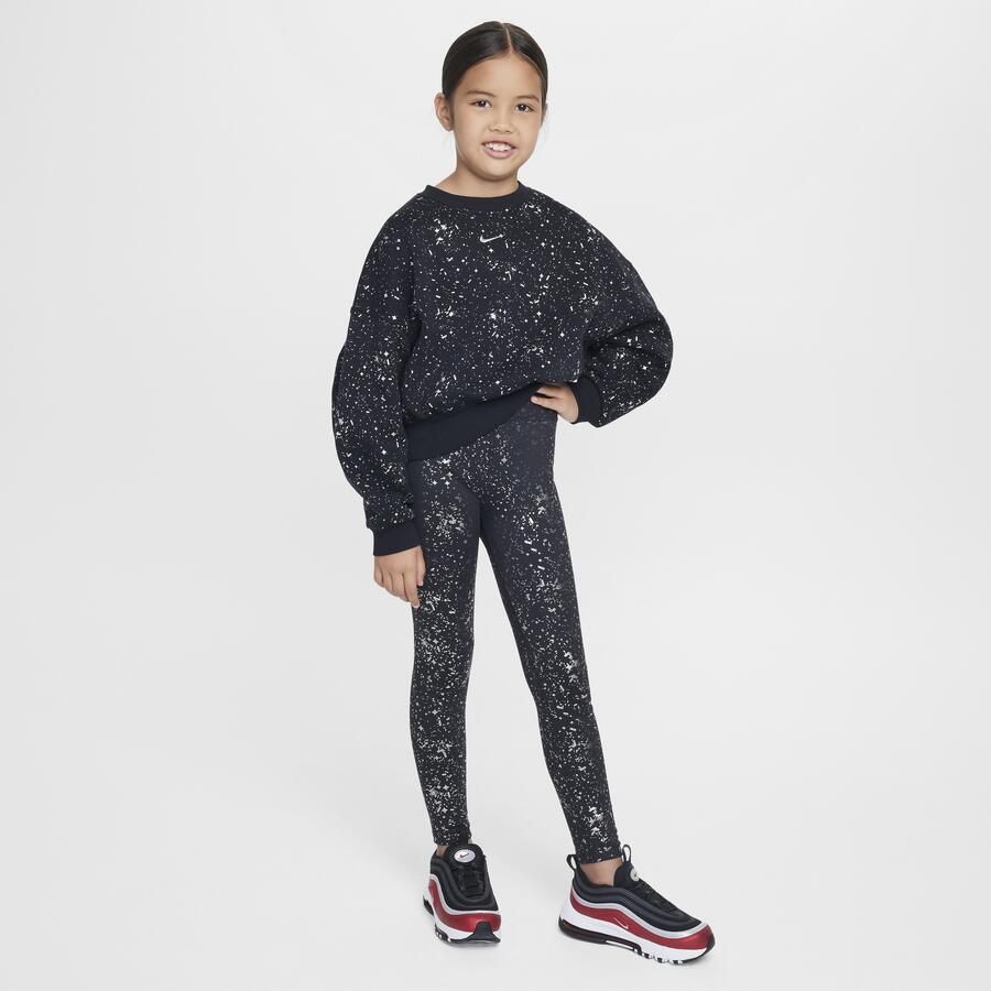 Nike Club Fleece sweatshirt met ronde hals voor meisjes Zwart - Foto 2