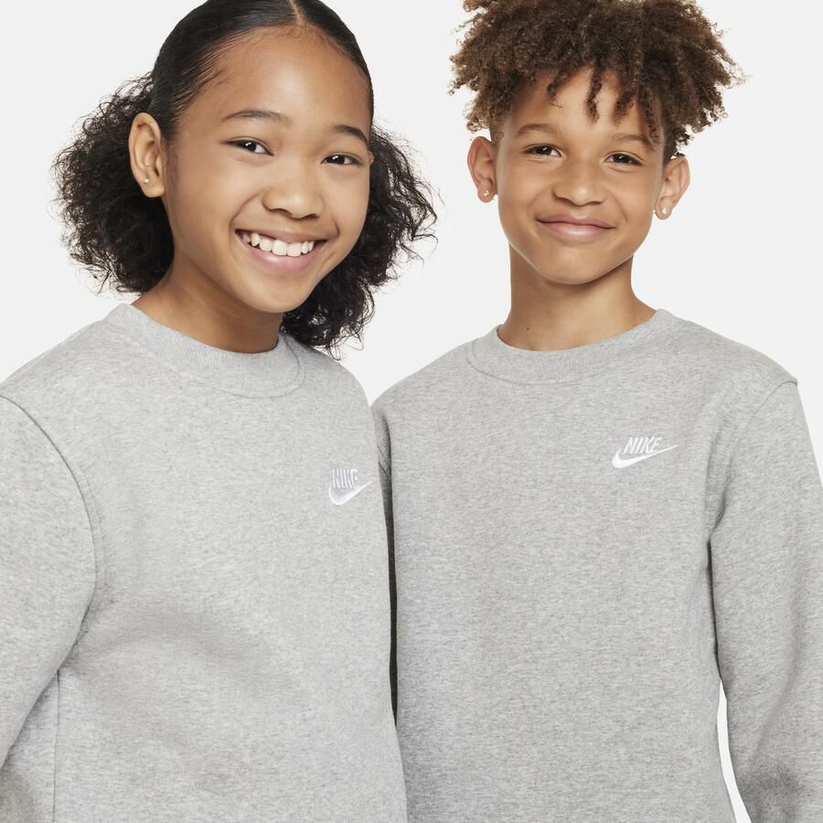 Nike Club Fleece sweatshirt voor kids Grijs