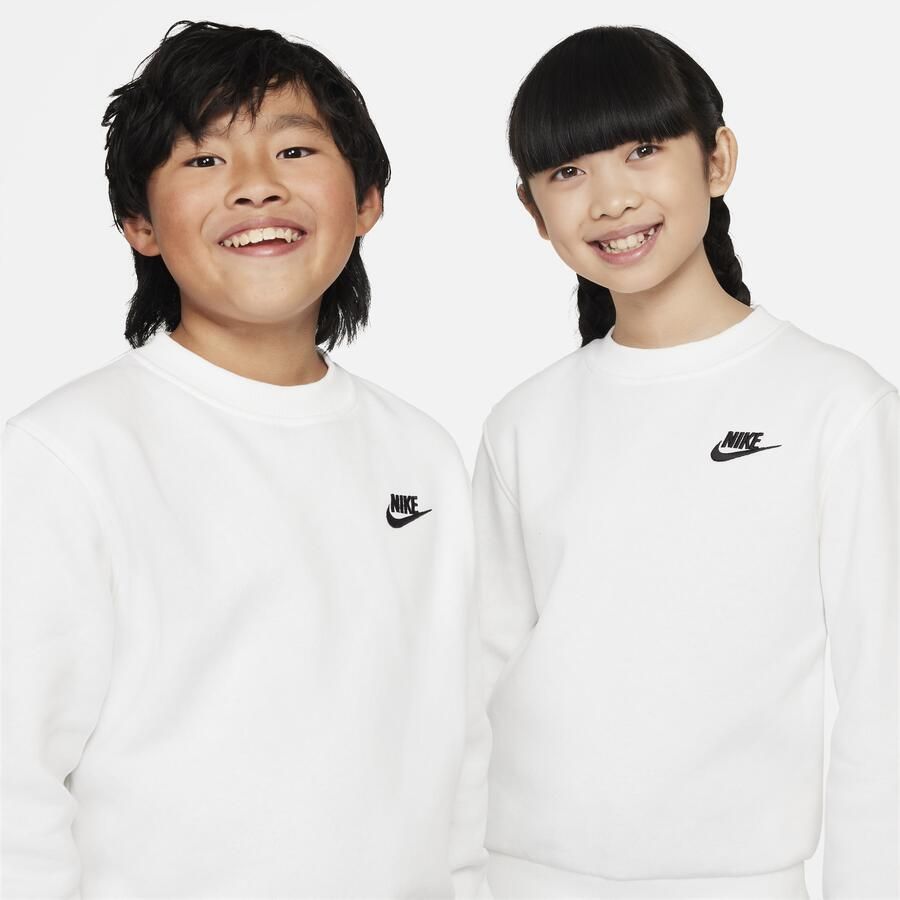 Nike Club Fleece sweatshirt voor kids Wit