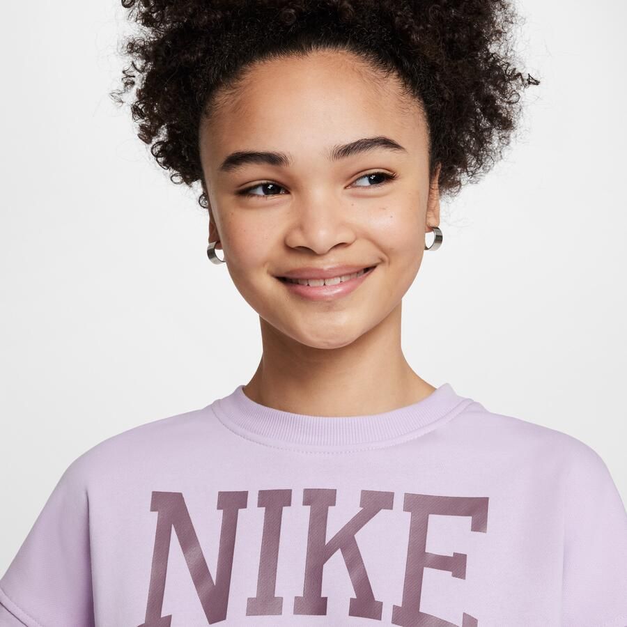 Nike Sportswear Club sweatshirt van sweatstof met ronde hals voor meisjes Paars - Foto 2