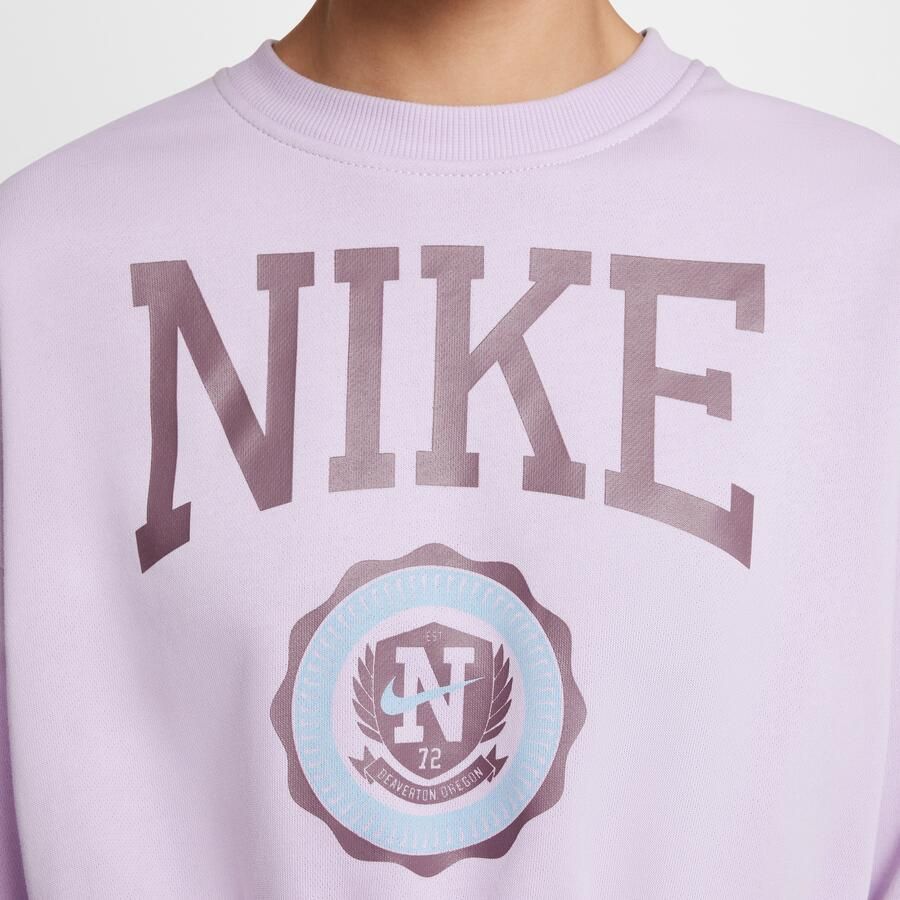 Nike Sportswear Club sweatshirt van sweatstof met ronde hals voor meisjes Paars - Foto 3