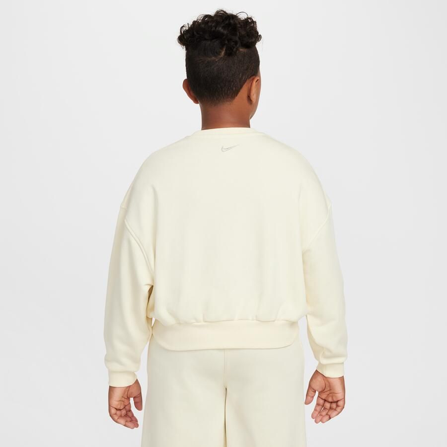 Nike Club sweatshirt van sweatstof met ronde hals voor meisjes Wit - Foto 3