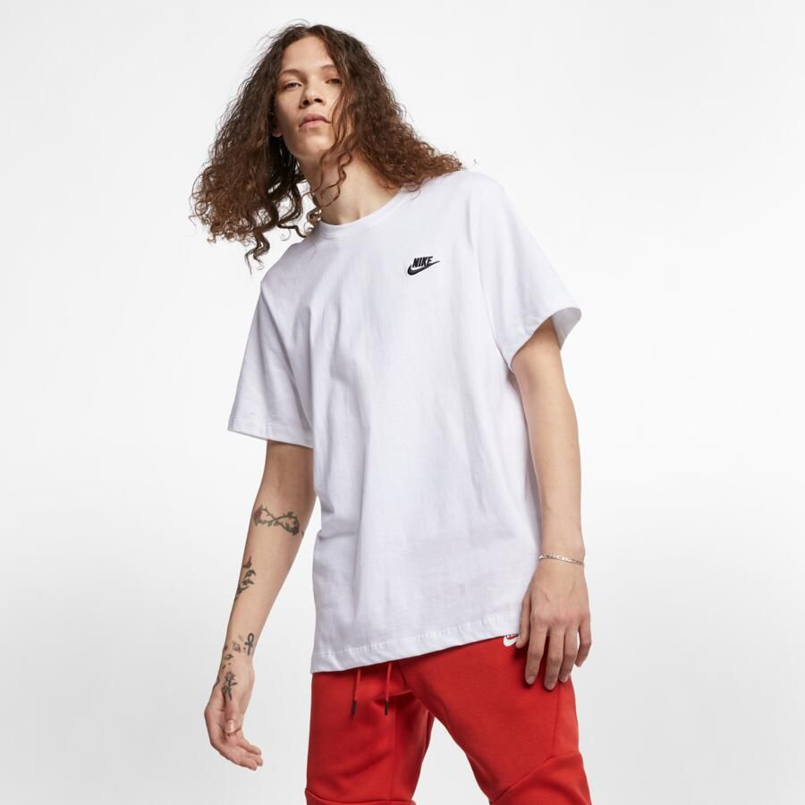 Nike Club Tee Wit Zwart Korte Mouw T-shirt White Heren - Foto 4