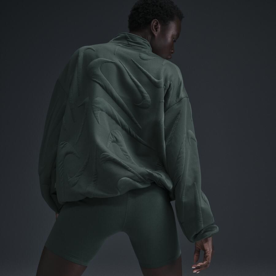 Nike Sportswear Collection oversized warm sweatshirt met logo en korte rits voor dames Groen - Foto 4