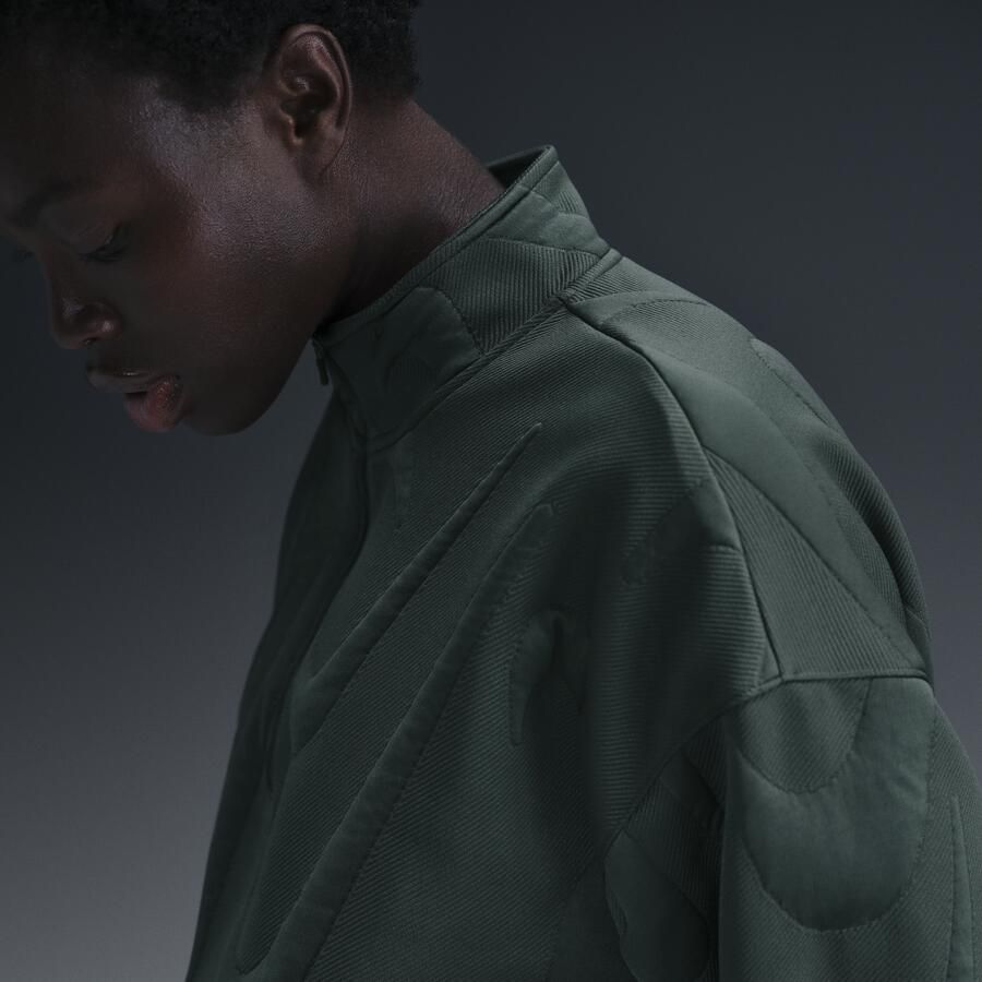 Nike Sportswear Collection oversized warm sweatshirt met logo en korte rits voor dames Groen