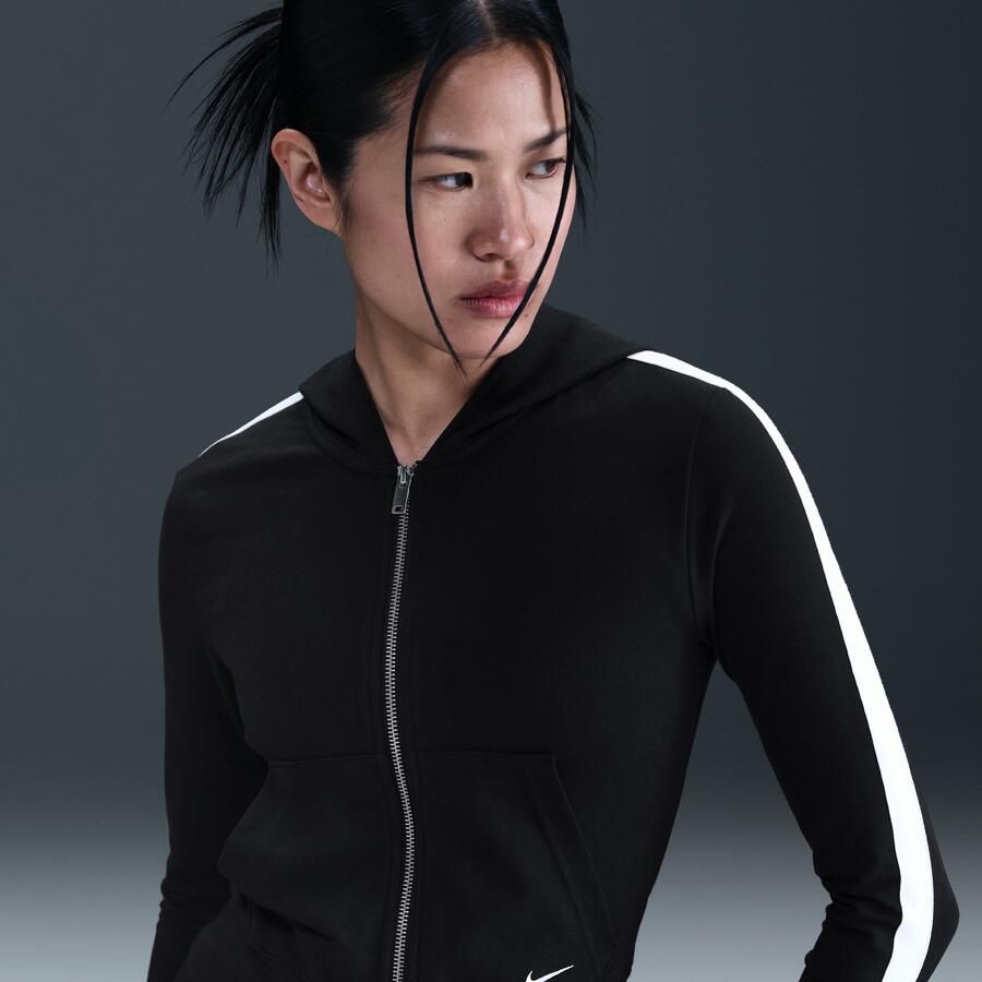 Nike Sportswear damestop met rits over de hele lengte capuchon en lange mouwen Zwart - Foto 4