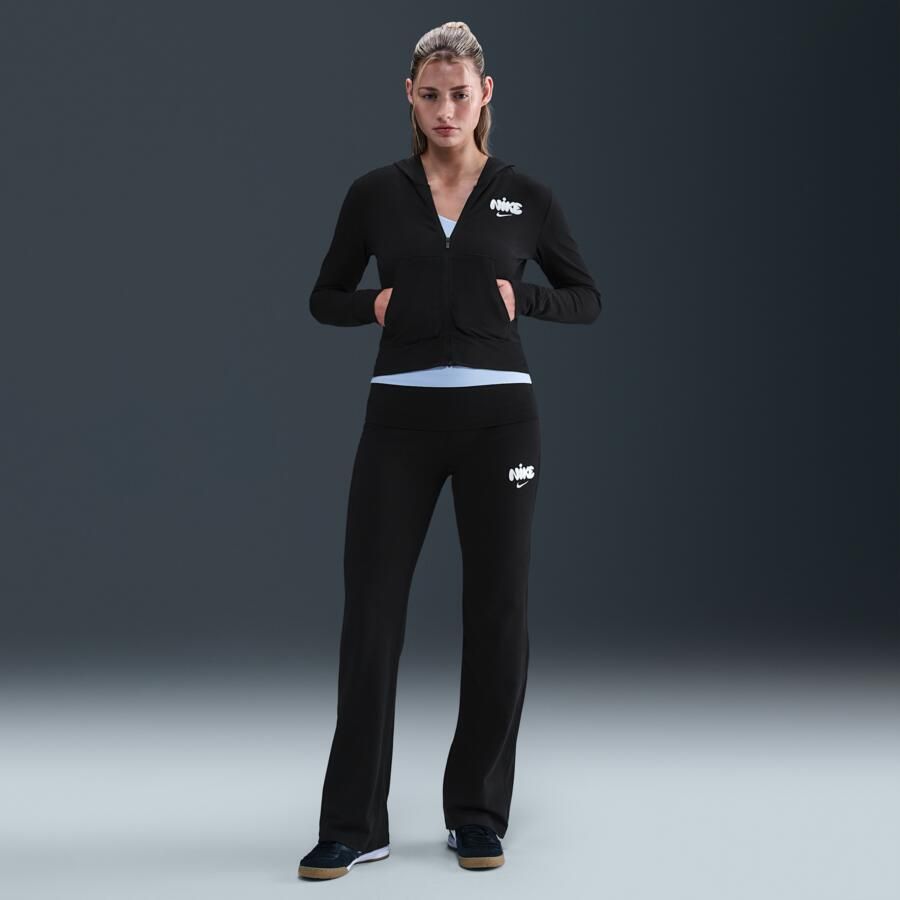 Nike damestop met rits over de hele lengte capuchon en lange mouwen Zwart - Foto 3