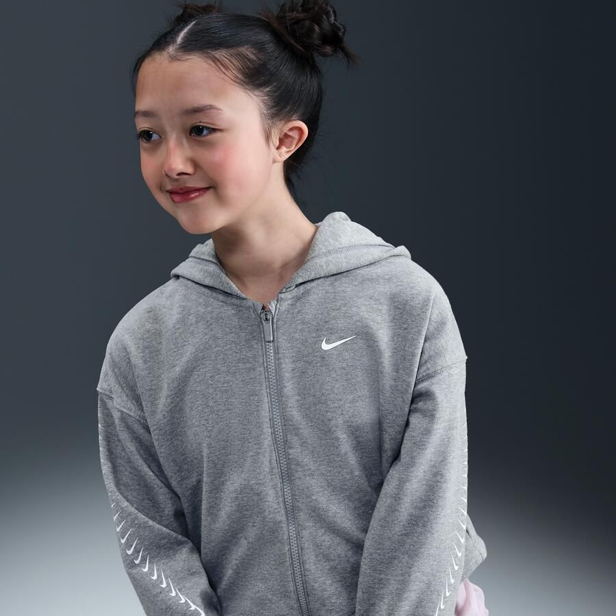 Nike Dri-FIT fleecehoodie voor meisjes Grijs - Foto 4