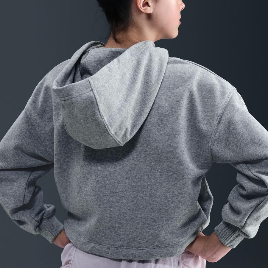 Nike Dri-FIT fleecehoodie voor meisjes Grijs