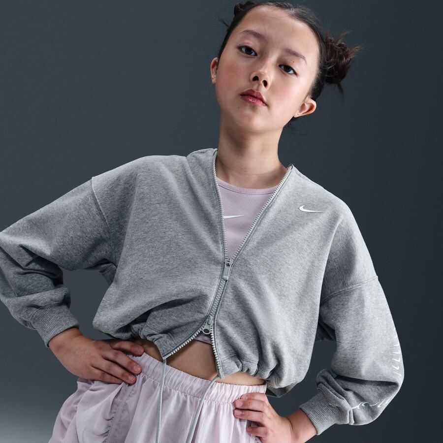 Nike Dri-FIT fleecehoodie voor meisjes Grijs - Foto 2