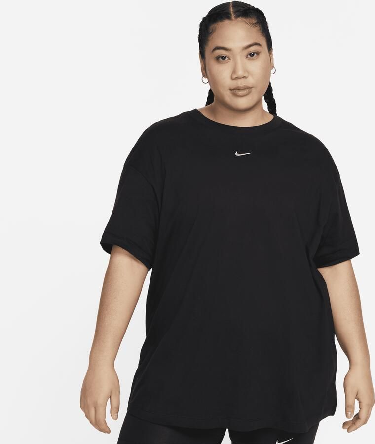 Nike Essential T-shirt voor dames (Plus Size) Zwart - Foto 3