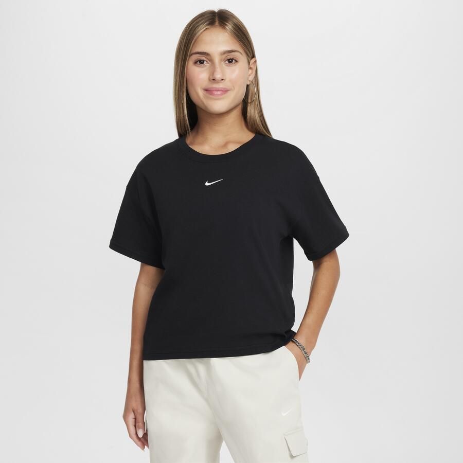 Nike Essential T-shirt voor meisjes Zwart - Foto 3