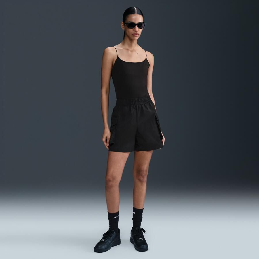 Nike Essential Woven cargoshorts met hoge taille voor dames (13 cm) Zwart - Foto 3