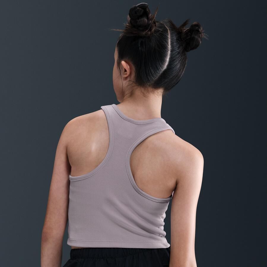 Nike geribde tanktop voor meisjes Paars