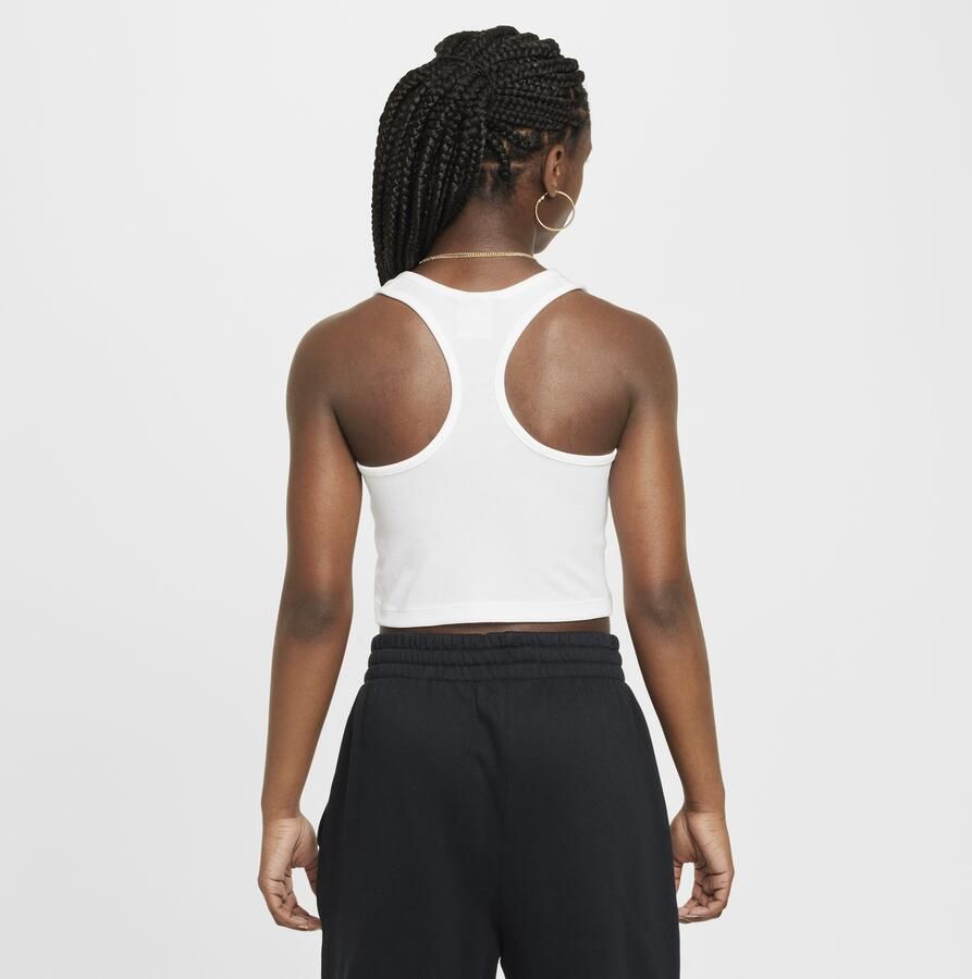 Nike Sportswear geribde tanktop voor meisjes Wit - Foto 4