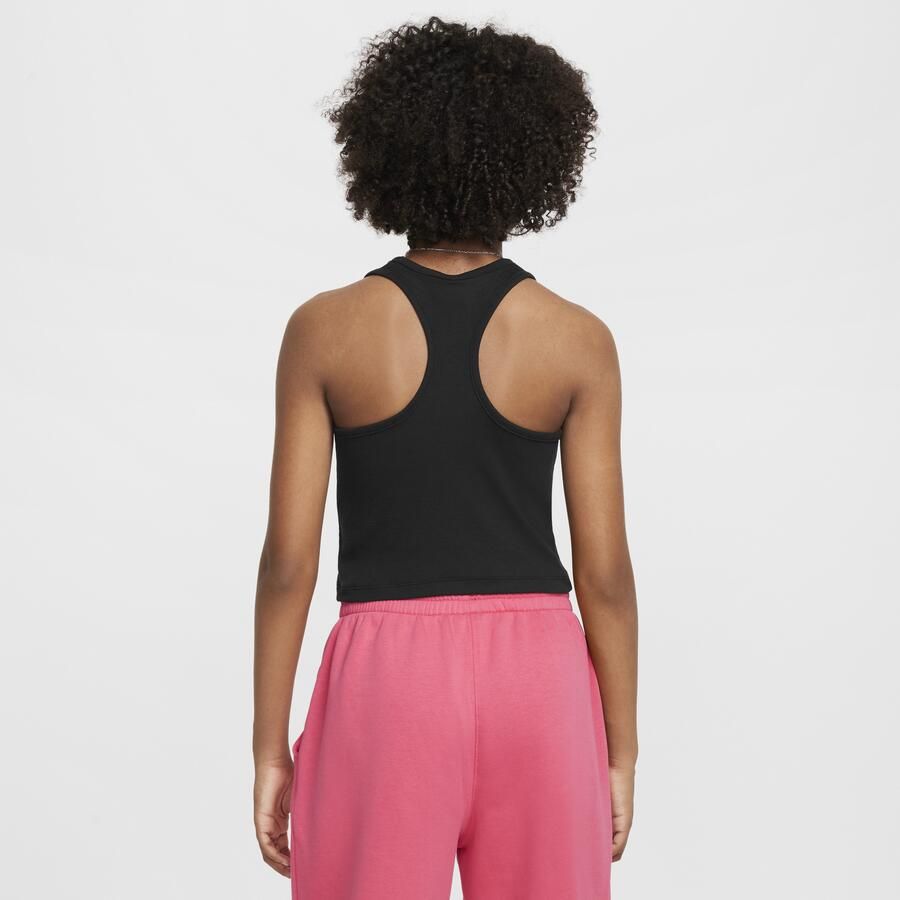 Nike Sportswear geribde tanktop voor meisjes Zwart - Foto 3