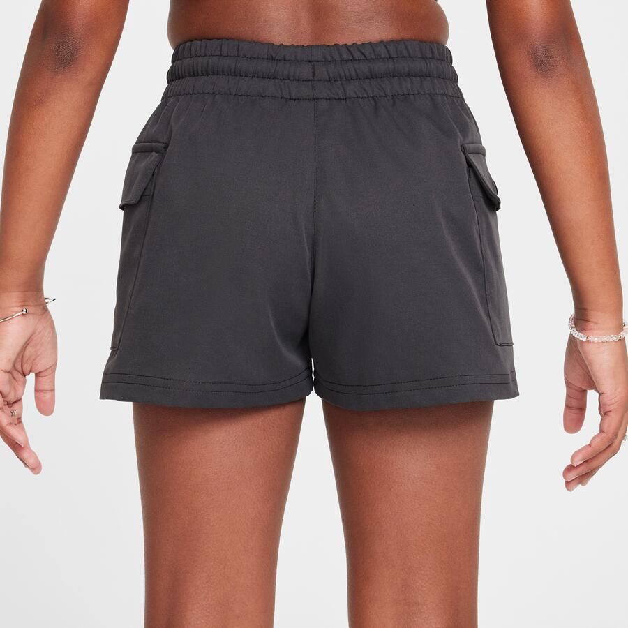 Nike geweven cargoshorts voor meisjes Zwart