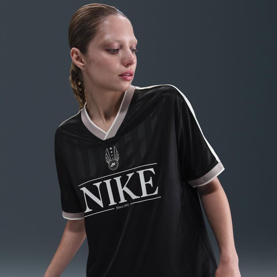 Nike jersey damestop met V-hals Zwart - Foto 4