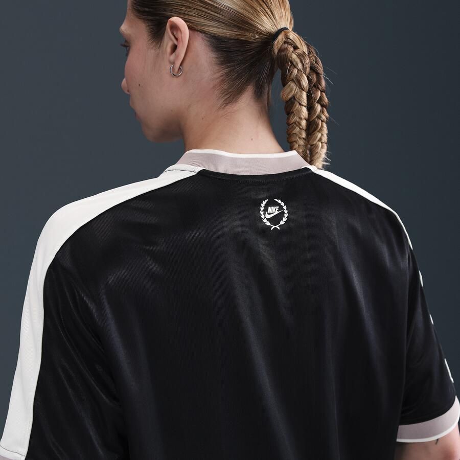 Nike jersey damestop met V-hals Zwart