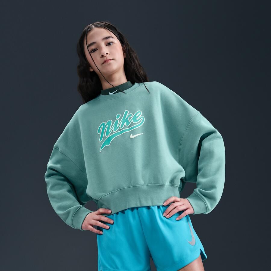 Nike kort sweatshirt van fleece voor meisjes Groen - Foto 2