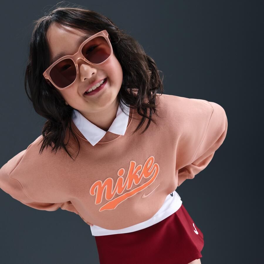 Nike kort sweatshirt van fleece voor meisjes Roze - Foto 2