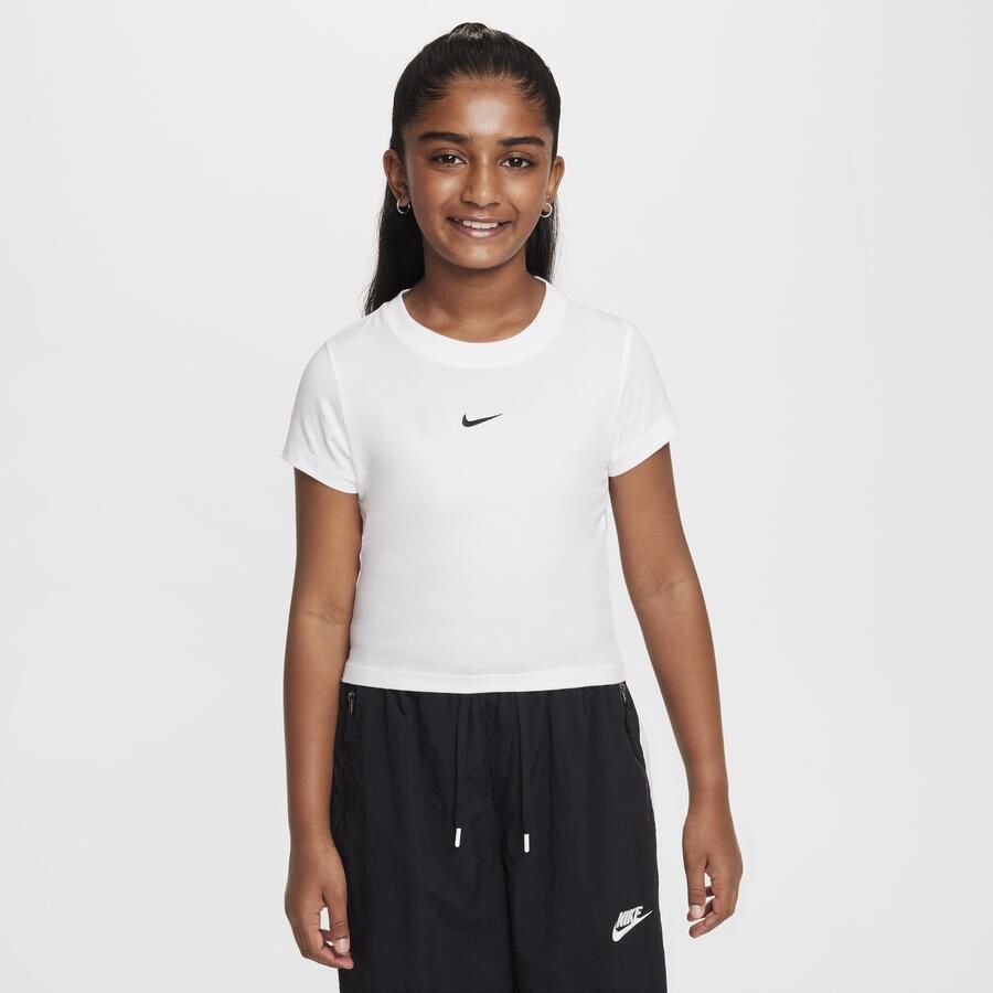 Nike kort T-shirt voor meisjes Wit - Foto 3