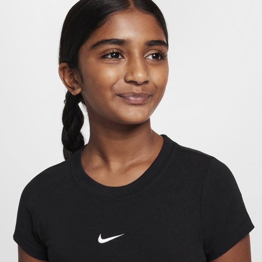 Nike kort T-shirt voor meisjes Zwart