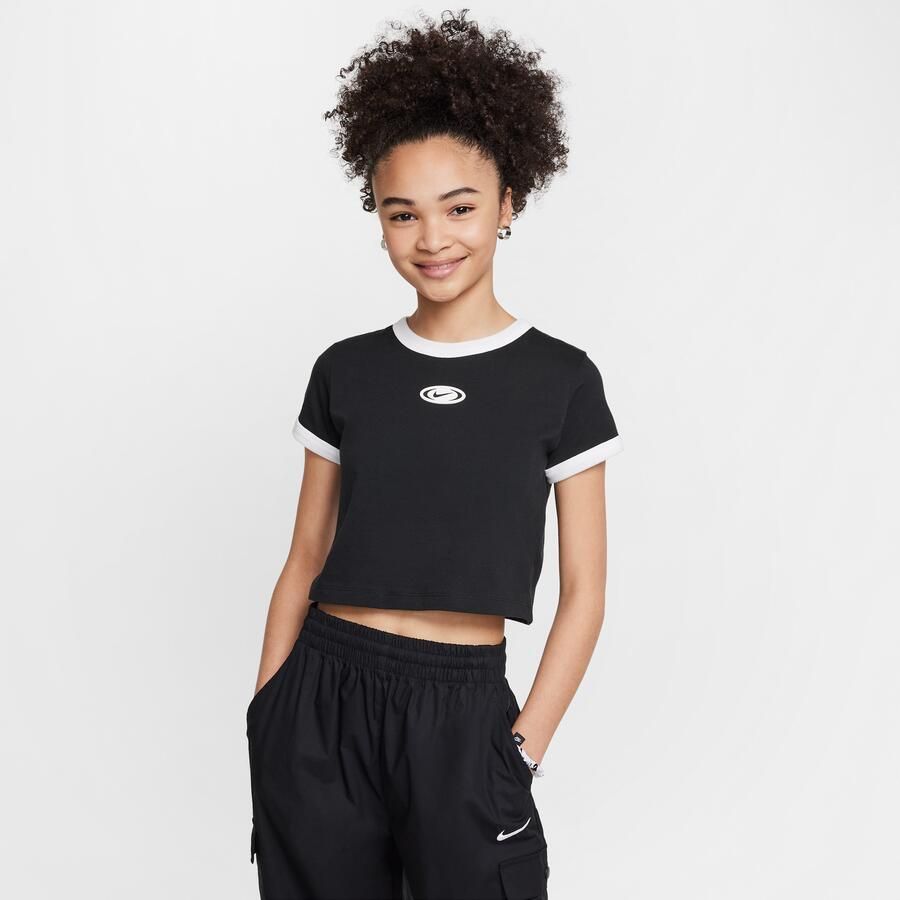 Nike Sportswear kort T-shirt voor meisjes Zwart - Foto 4